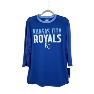 MLB KC Royals Baseball Mens Size Medium Long Sleeve Blue long sleeve shirt NWT